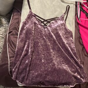 American Eagle Outfitters Velvet Camisole in Purple